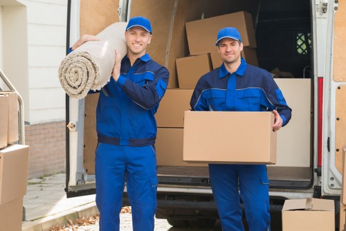Packing boxes and furniture for a local removals job in Elephant and Castle