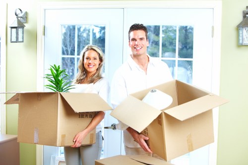 Furniture and packed boxes loaded into a removals van for a south London move